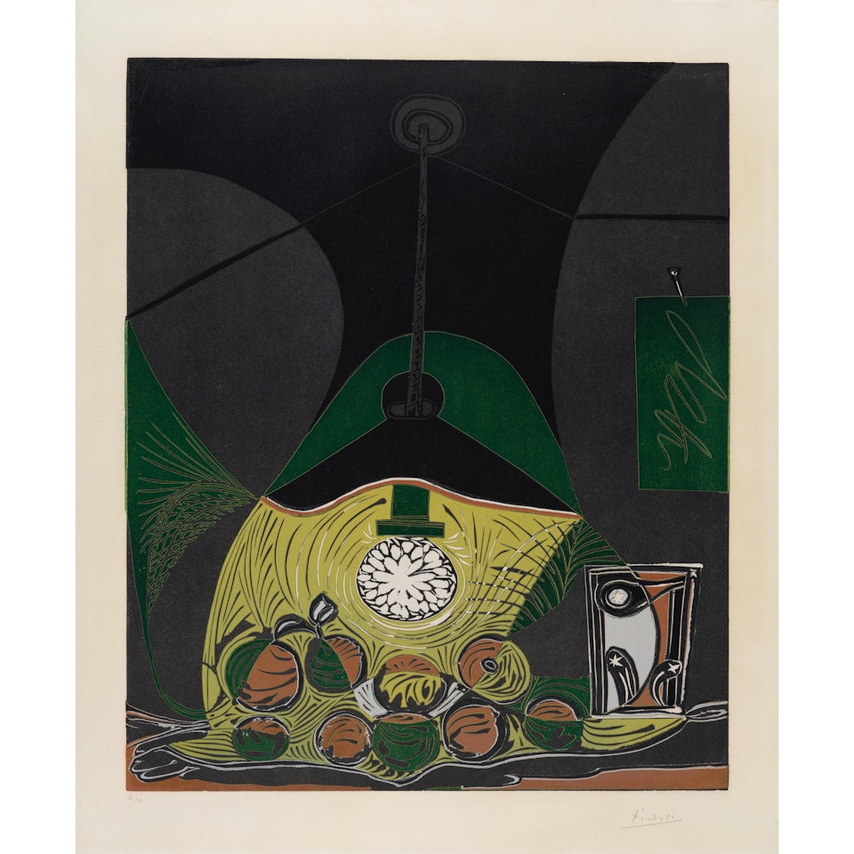 Nature morte à la suspension (Nature morte sous la lampe) (Bloch 1102; Baer 1313) by Pablo Picasso