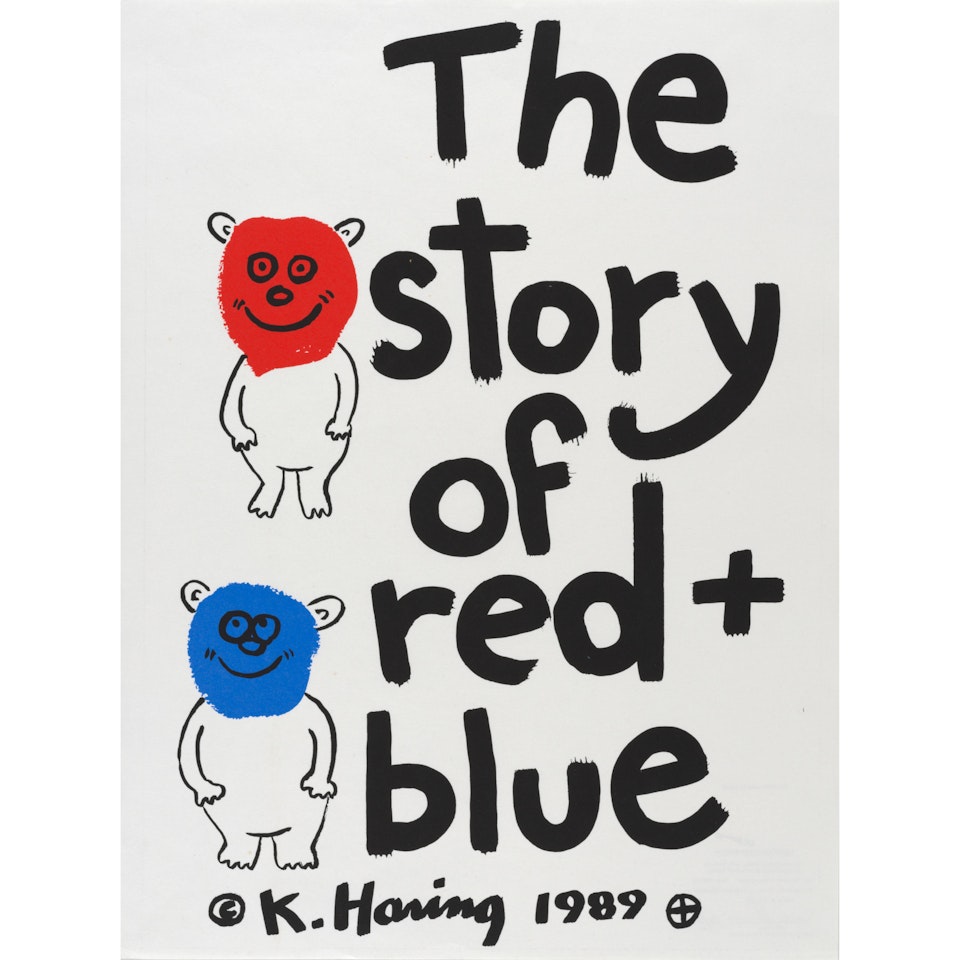 Title Page, from The Story of Red and Blue (Littman p. 128) by Keith Haring