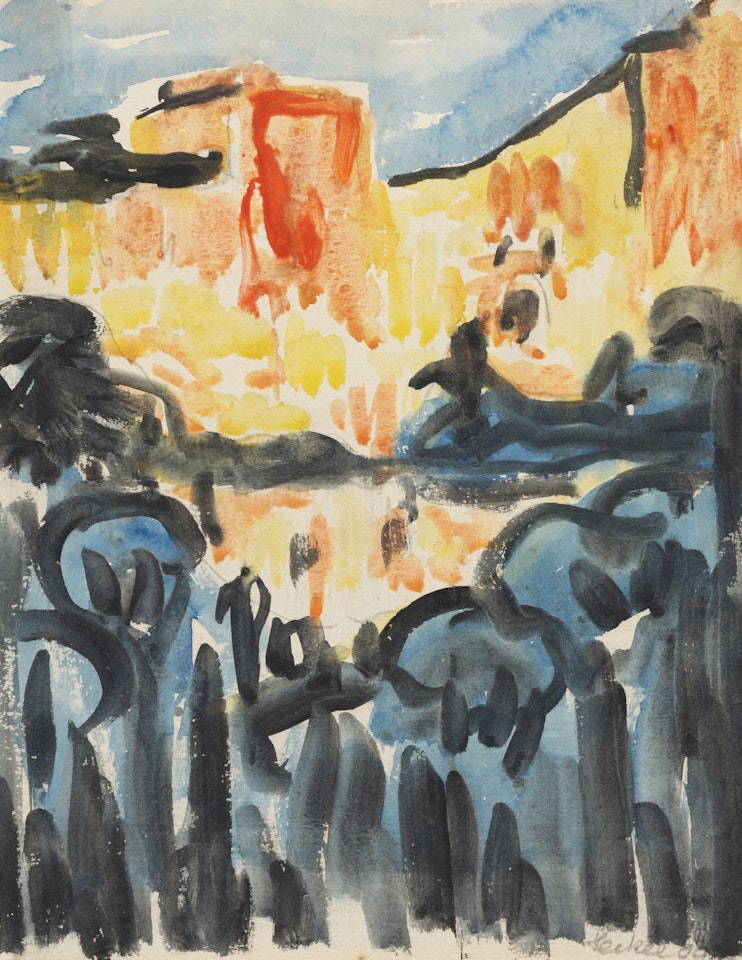 Brunnen in Rom by Erich Heckel