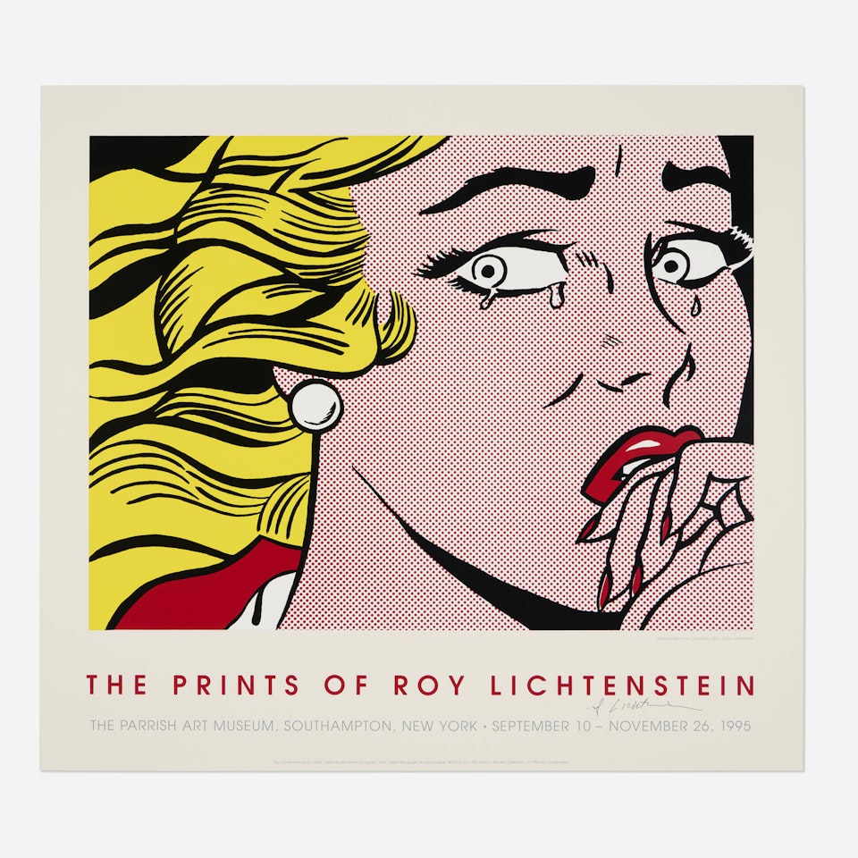 Crying Girl exhibition poster for Parrish Art Museum by Roy Lichtenstein