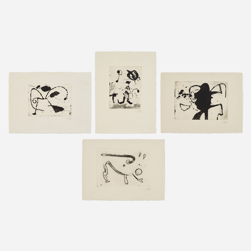 Four works from the Ocells de Montroig portfolio by Joan Miró
