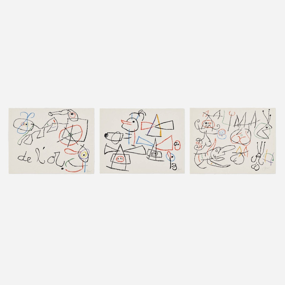 Ubu aux Baleares I, II and III (three works) by Joan Miró