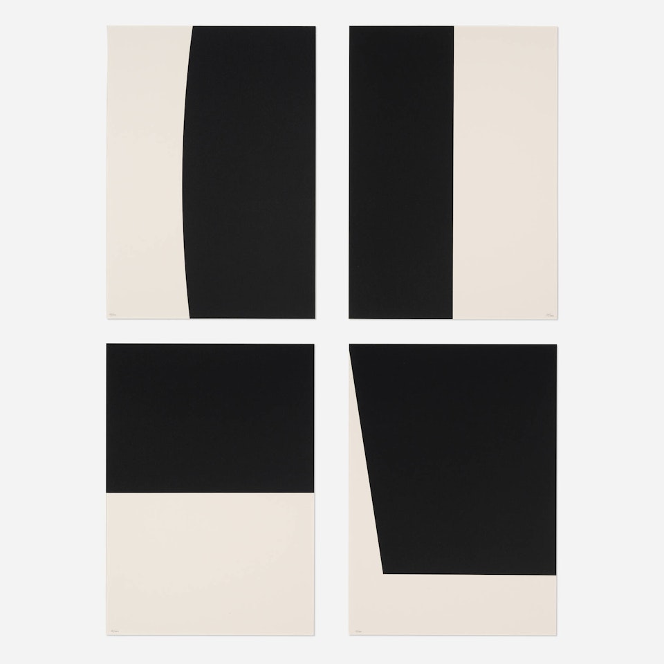 Four works from Un coup de dés jamais n"abolira le hasard (by Stéphane Mallarmé) by Ellsworth Kelly