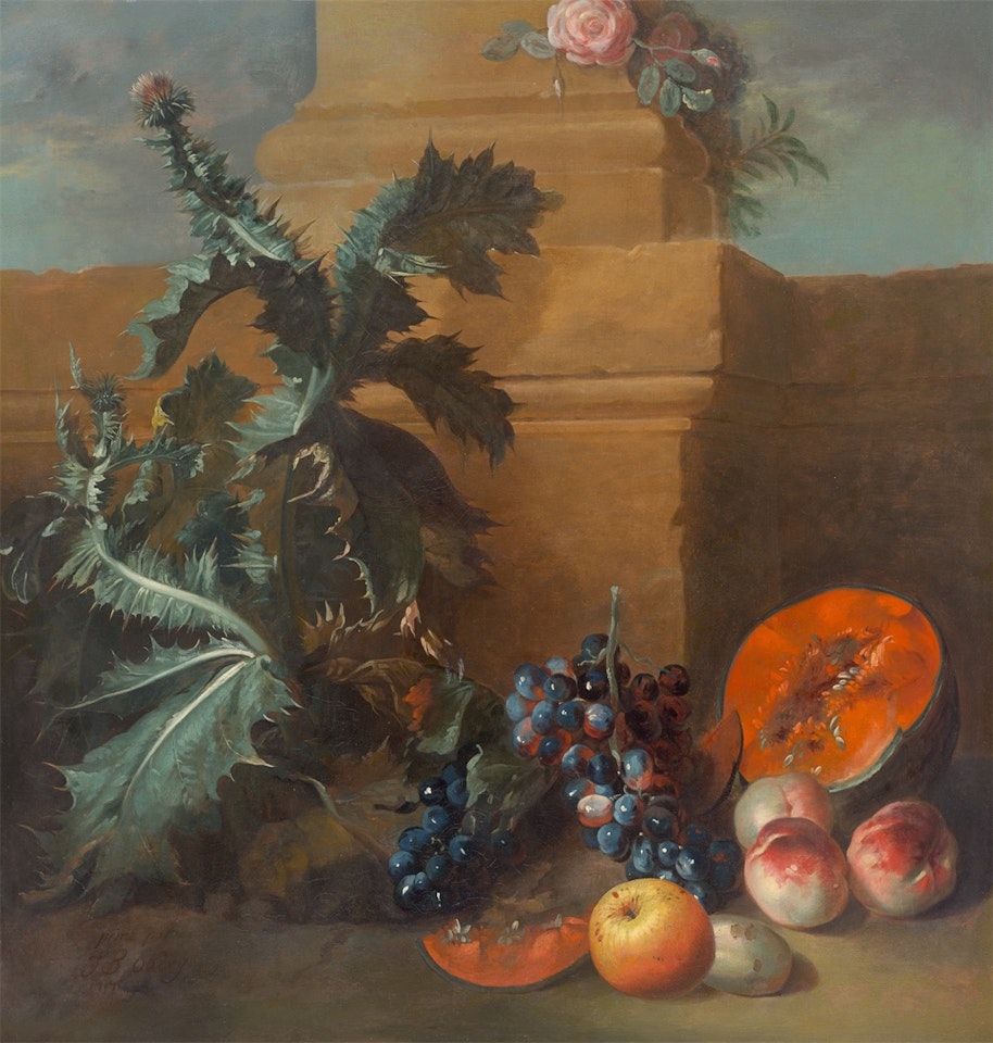 ”Still Life with Fruits and a Thistle” (Stillleben mit Früchten und Distel) by Jean-Baptiste Oudry