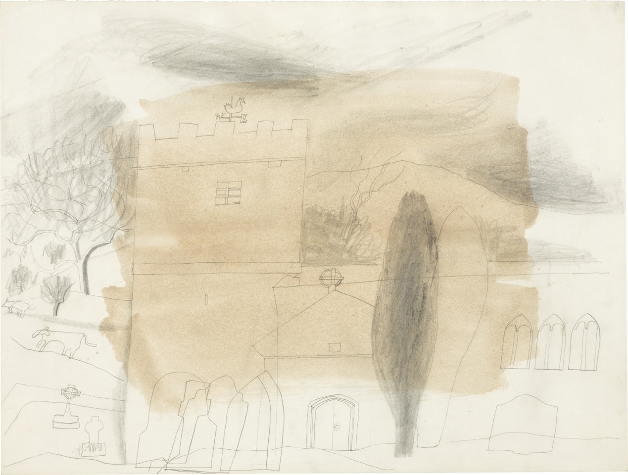 Hubberholme, Yorkshire by Ben Nicholson, O.M.