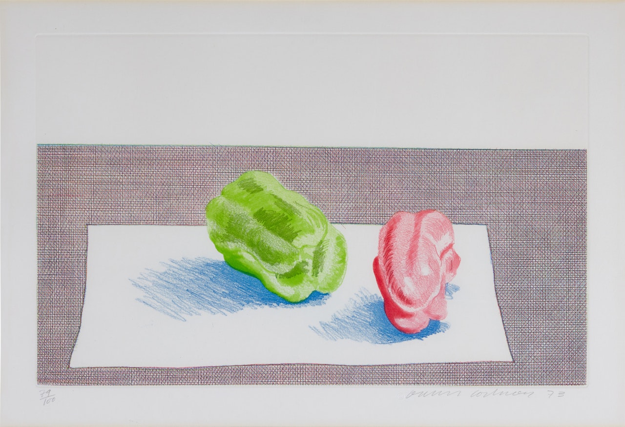 Two Peppers by David Hockney