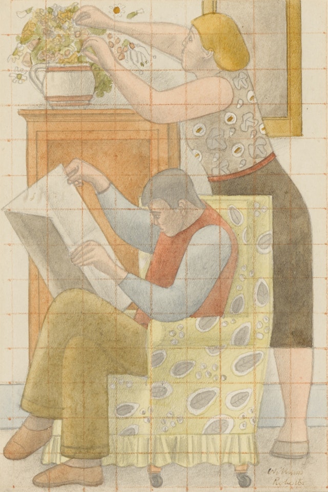 The Flower Arrangement (aka Reading the Newspaper ) by William Roberts