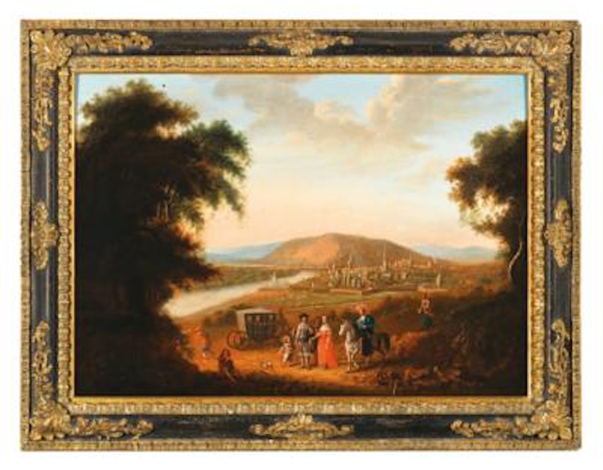 Landscape with galant scene by Flemish School