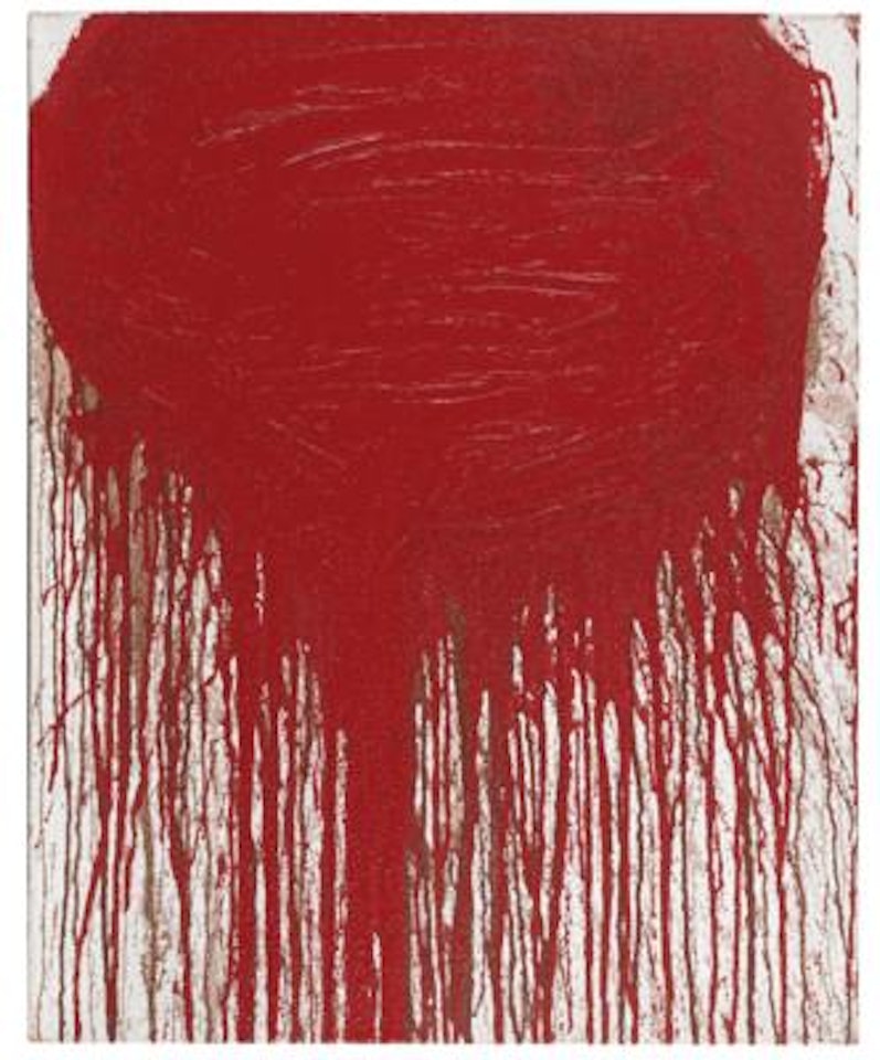 Splatter painting with impasto painting by Hermann Nitsch