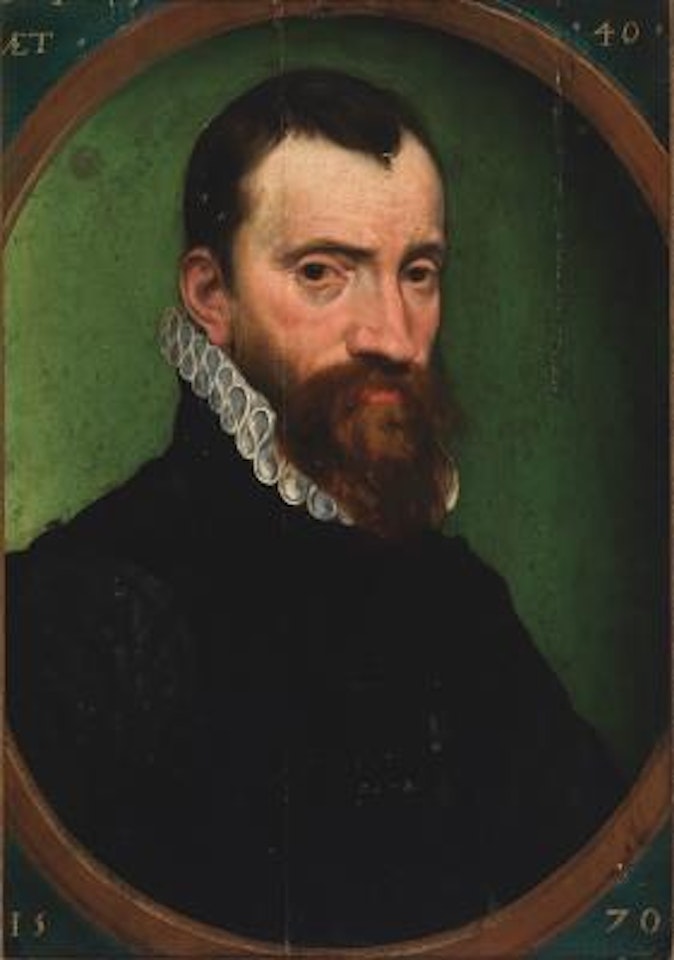 Portrait of a gentleman in a painted oval by Netherlandish School
