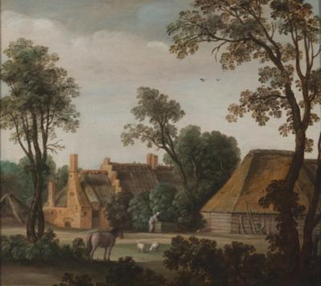 A landscape with farmhouses by Dutch School