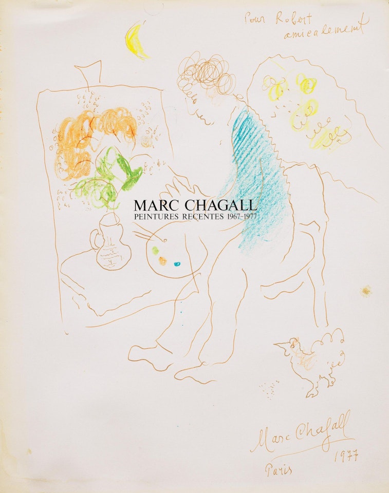 Le peintre ailé au chevalet by Marc Chagall