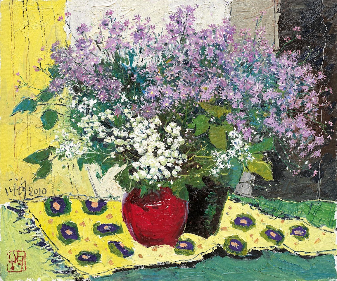 Vase with Flowers by Pang Jiun
