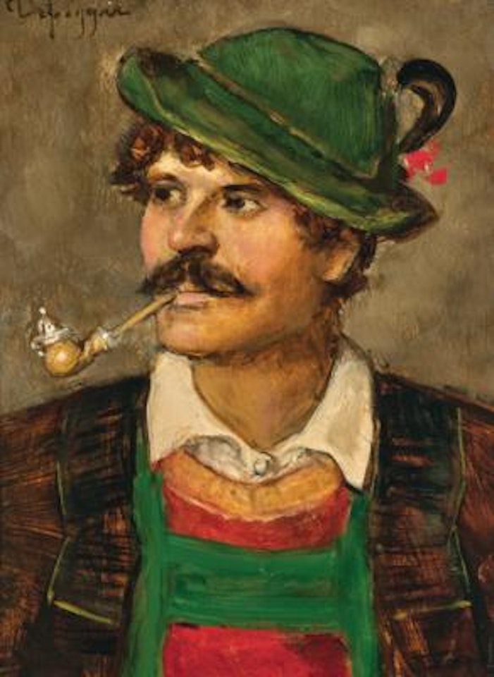 Portrait of a Tyrolean with Pipe by Franz von Defregger