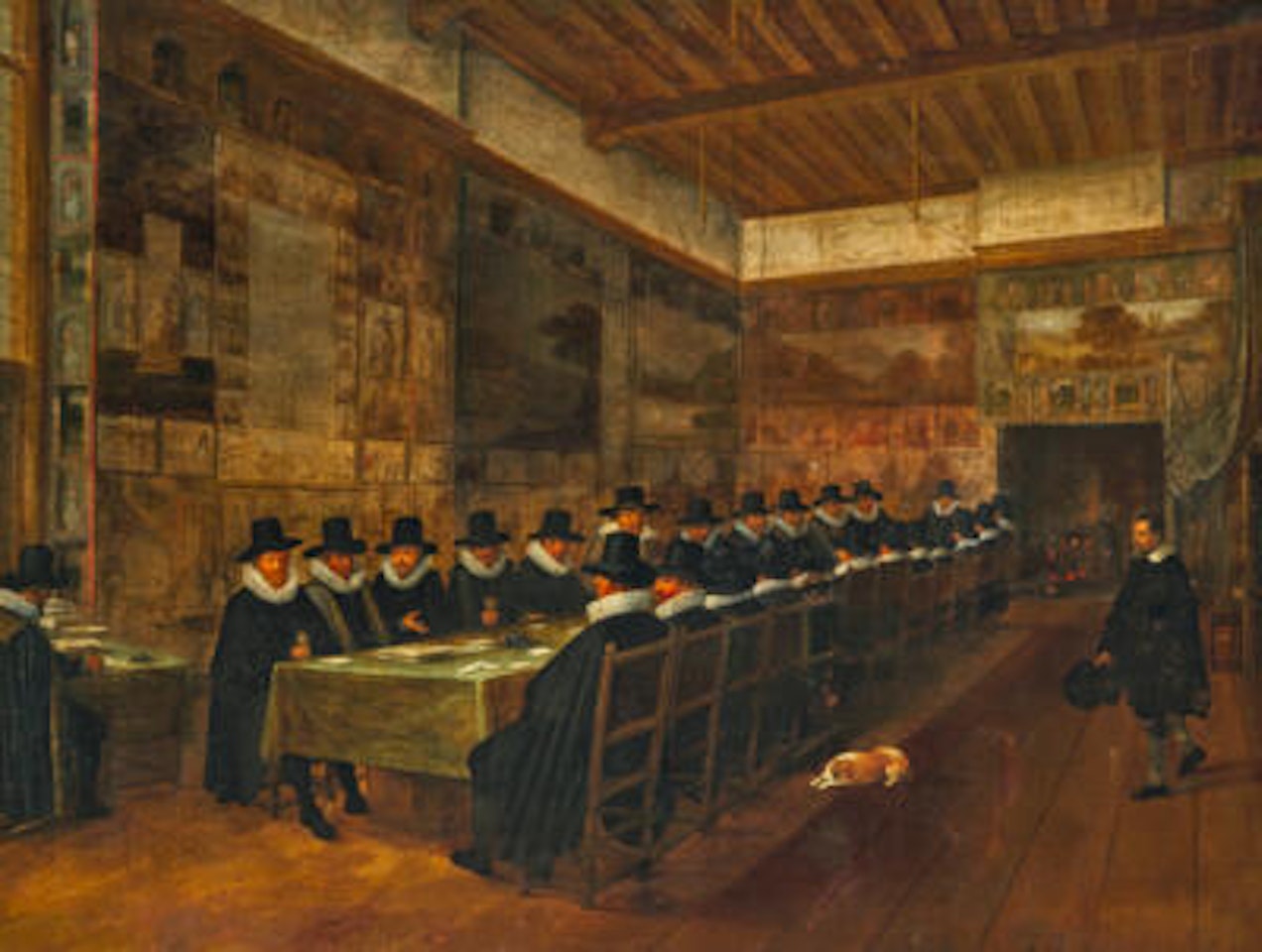 A regents" meeting in a guild hall by Dutch School