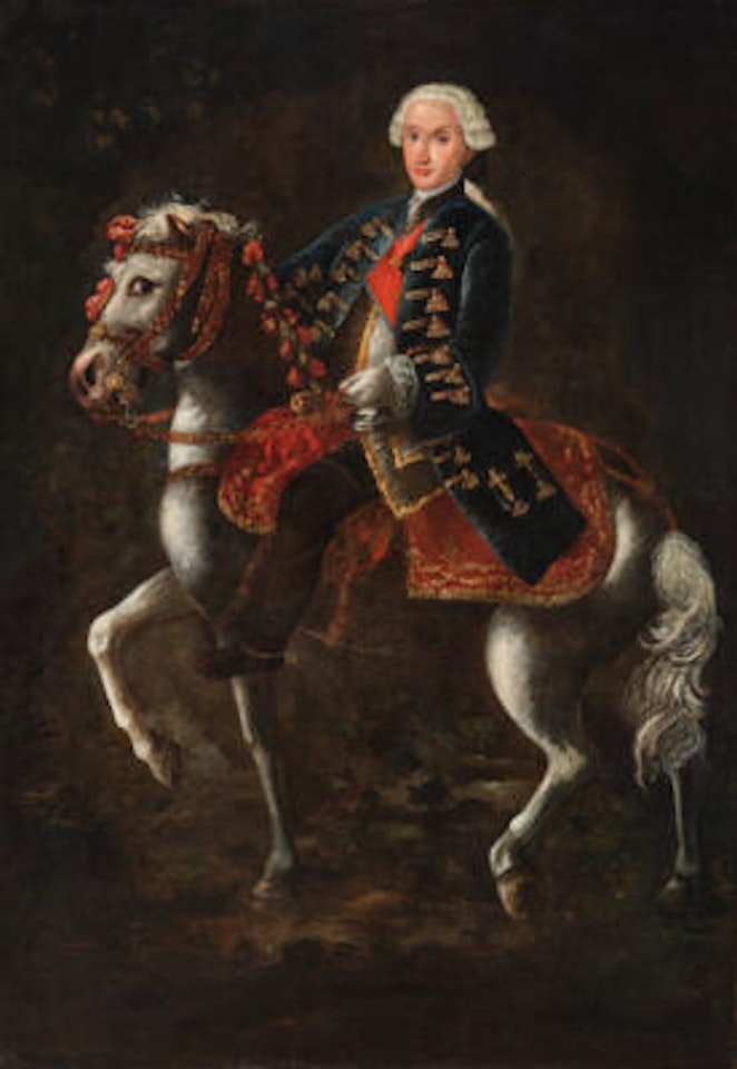 Portrait of Charles III of Spain on horseback by Neapolitan School