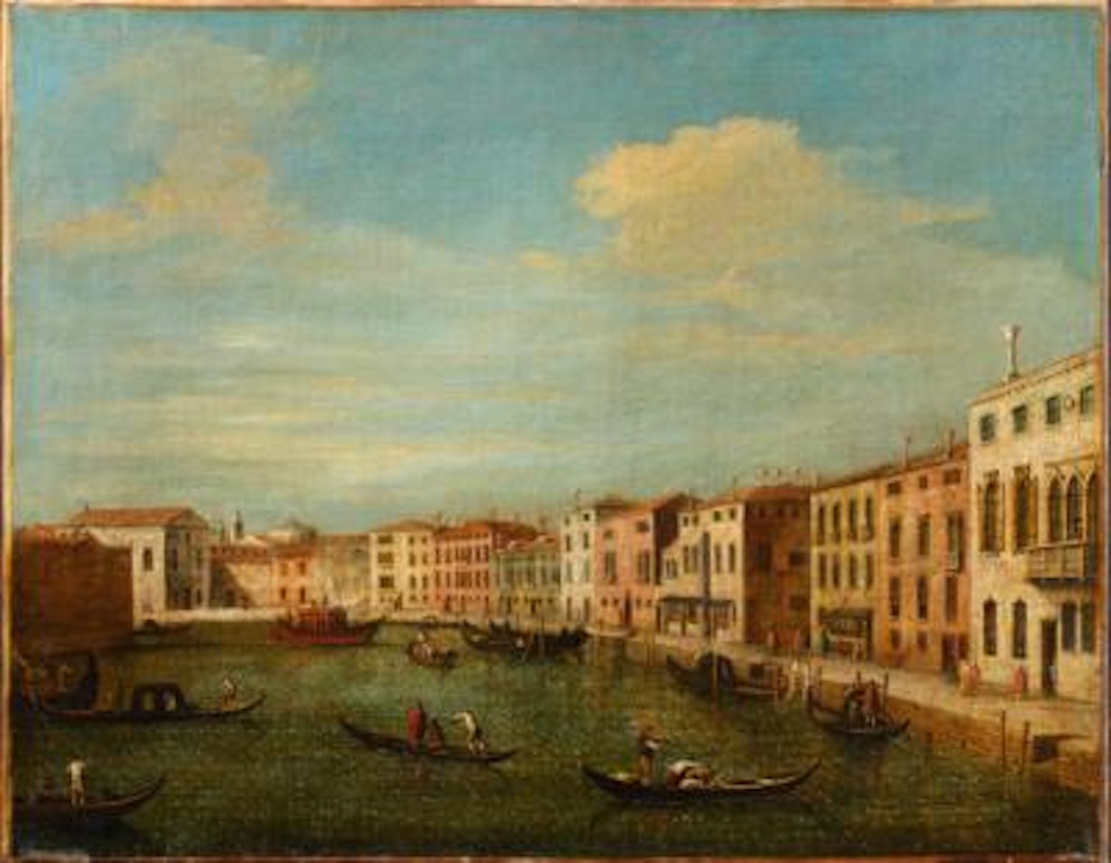 The Canale di Santa Chiara, Venice, looking south-east along the Fondamenta della Croce by Venetian School