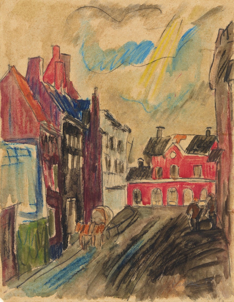 Straße in Roeselare by Erich Heckel