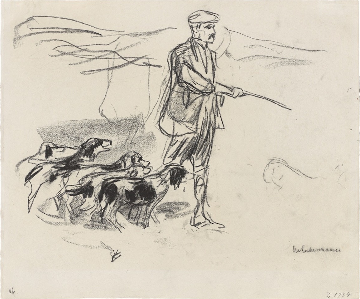 ”Studie zu: ,Jäger in den Dünen‘” by Max Liebermann