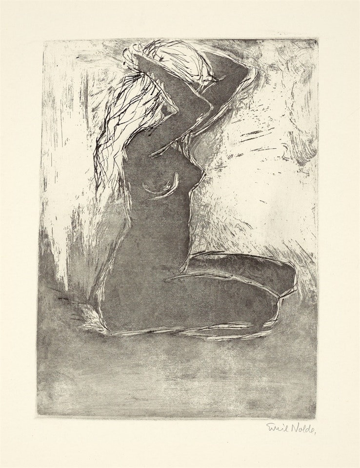 ”Kniendes Mädchen” by Emil Nolde