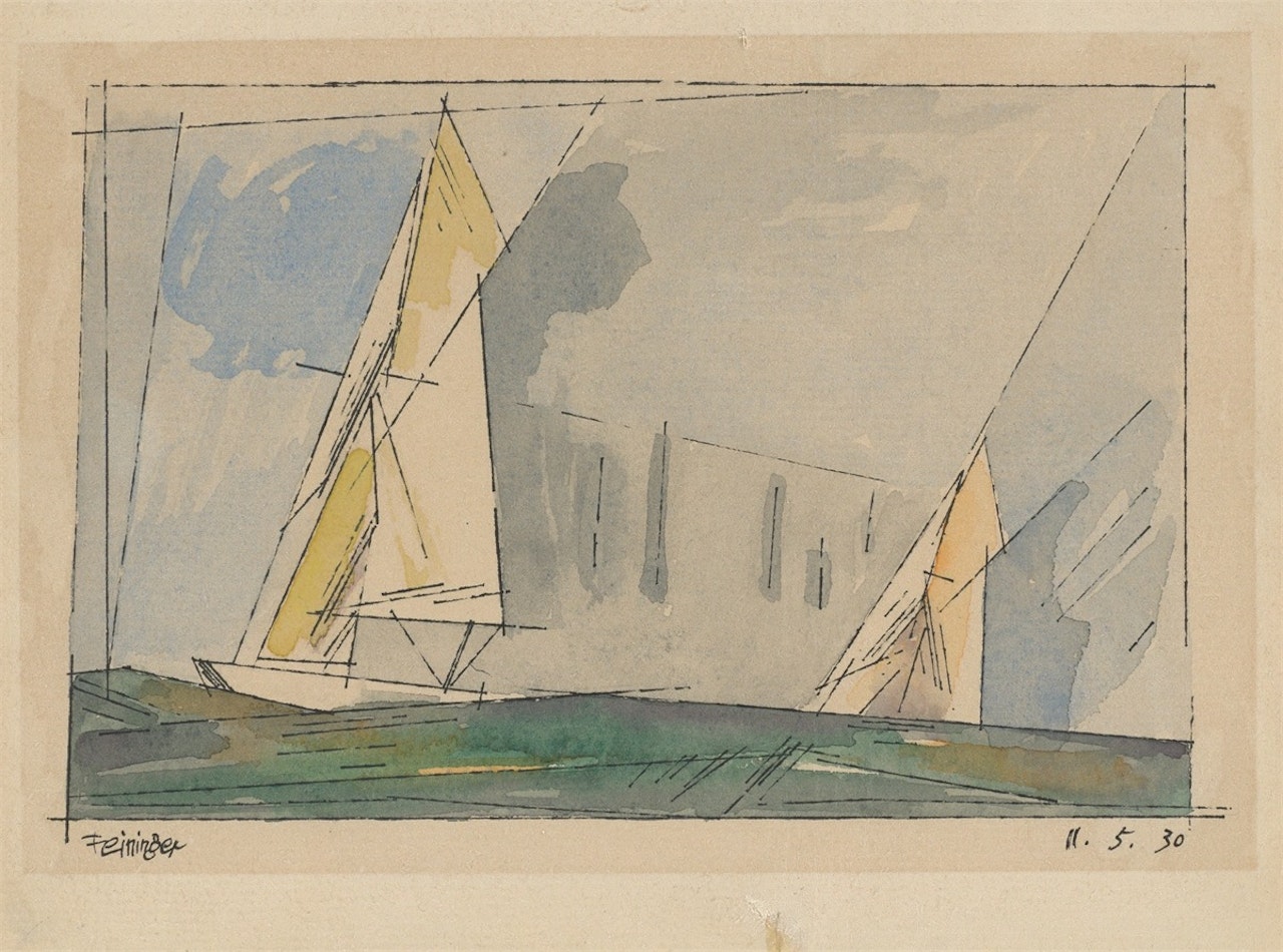 Two sailers by Lyonel Feininger