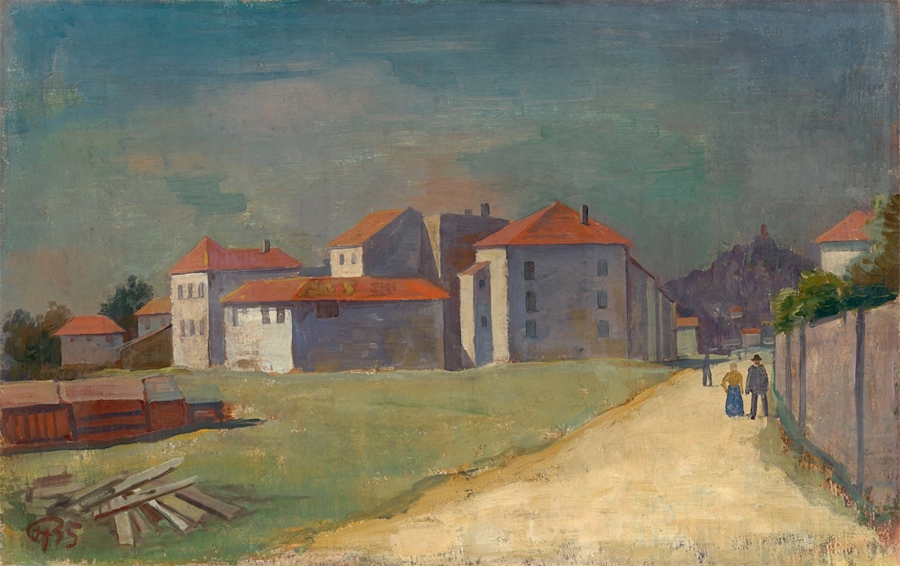 Muzzano (landscape in Ticino) by Karl Hofer