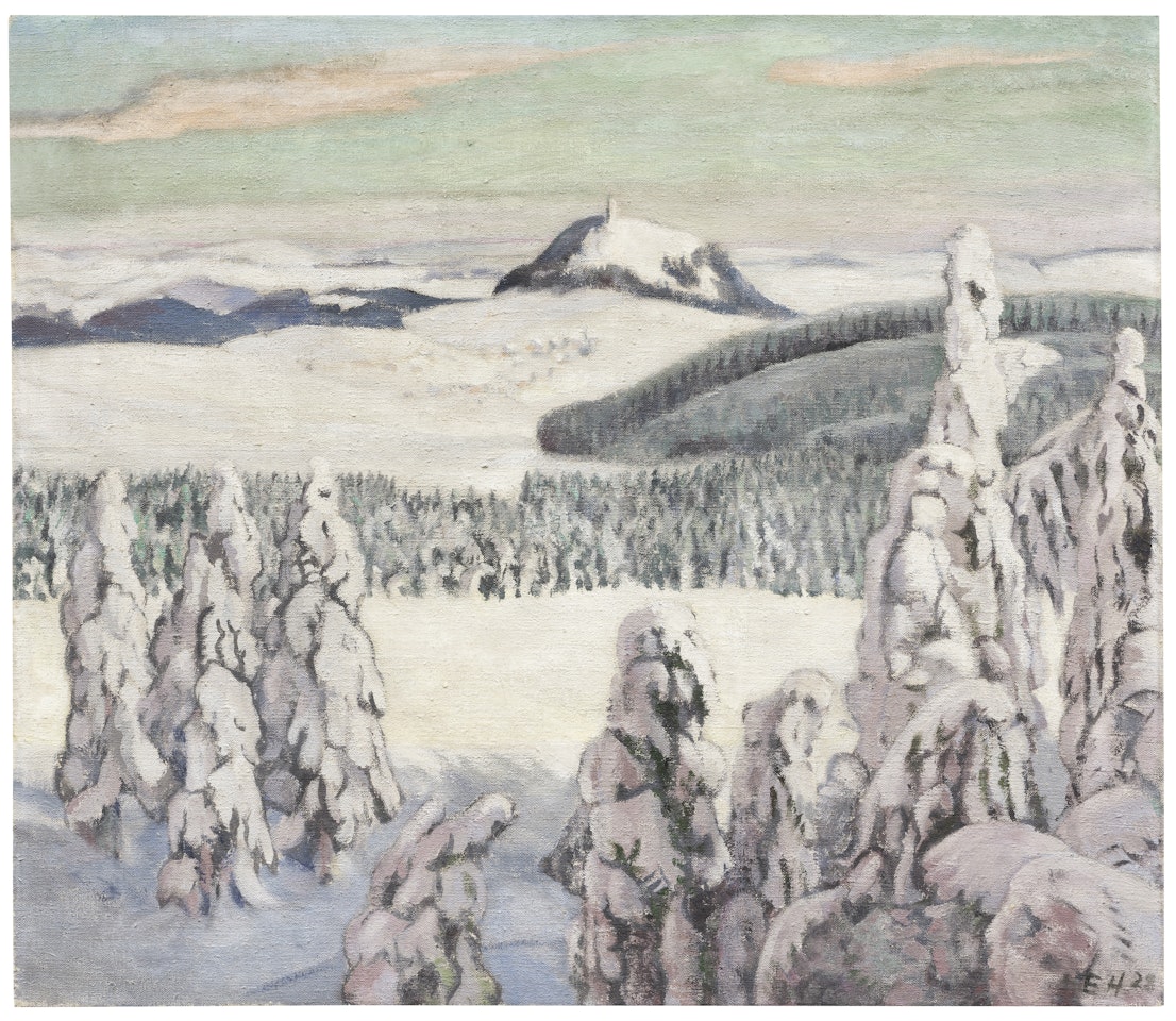 Erzgebirgslandschaft (im Winter) by Erich Heckel