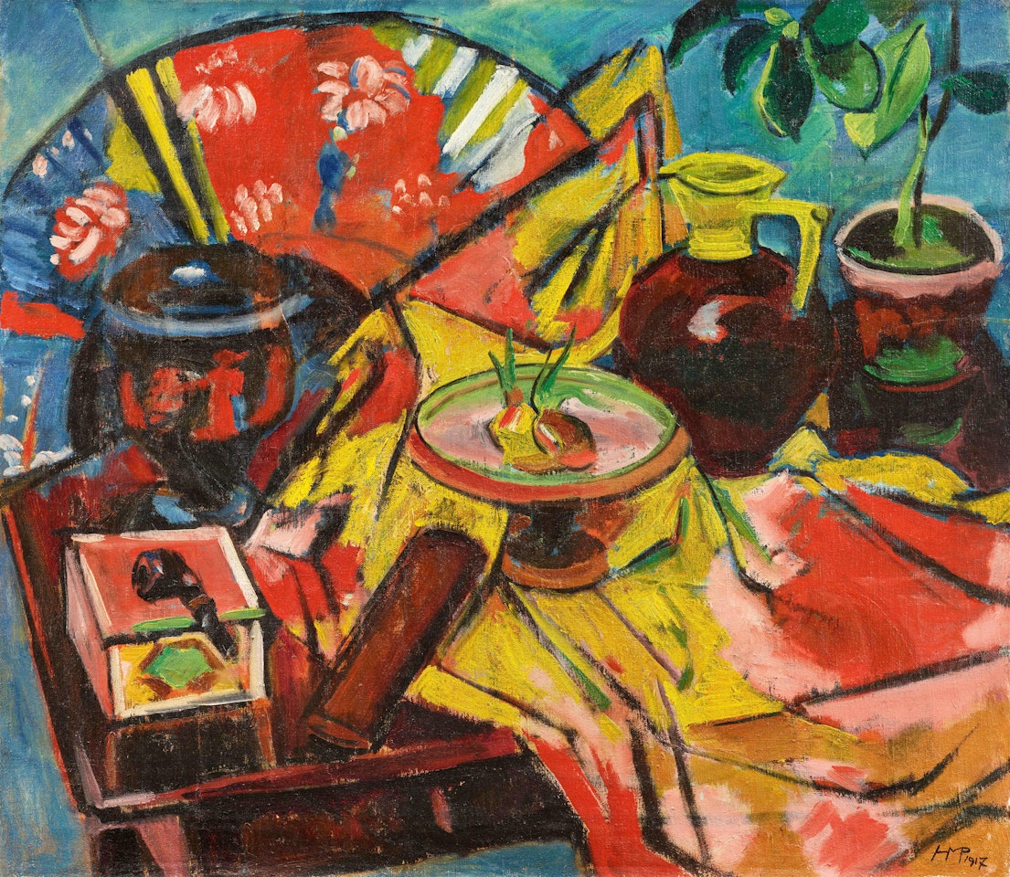 Stillleben mit Pfeife. Palau-Mädchen by Max Pechstein