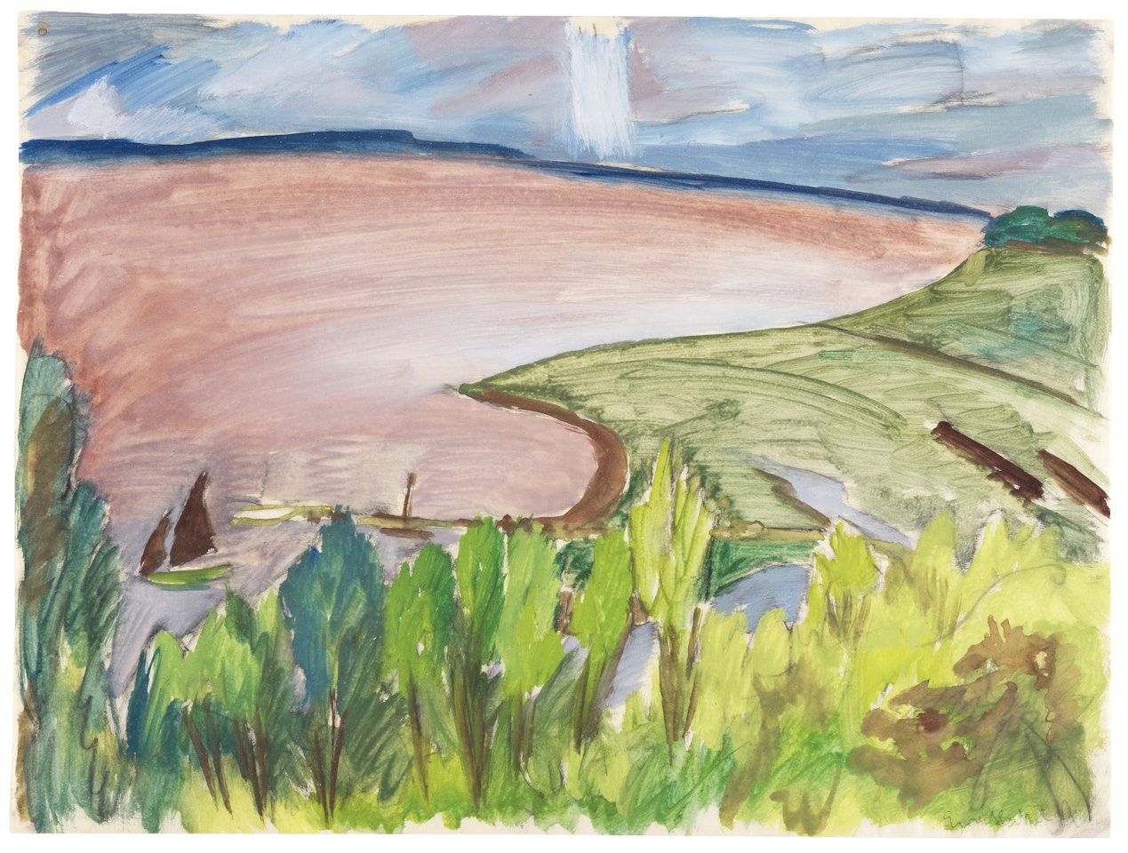 Blick auf die Förde by Erich Heckel