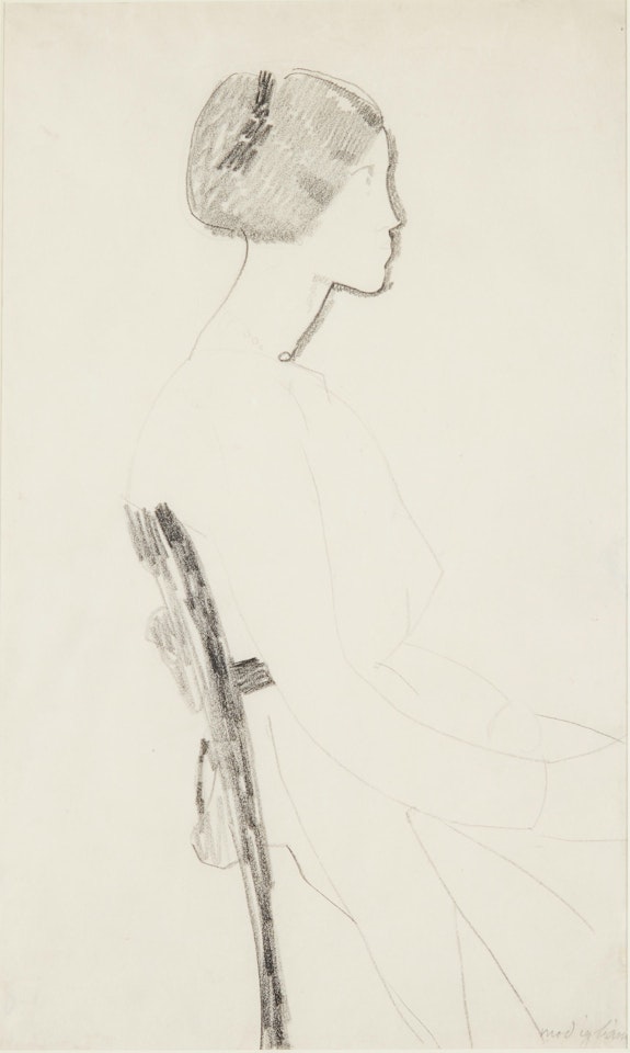 Femme assise (de profil) by Amedeo Modigliani