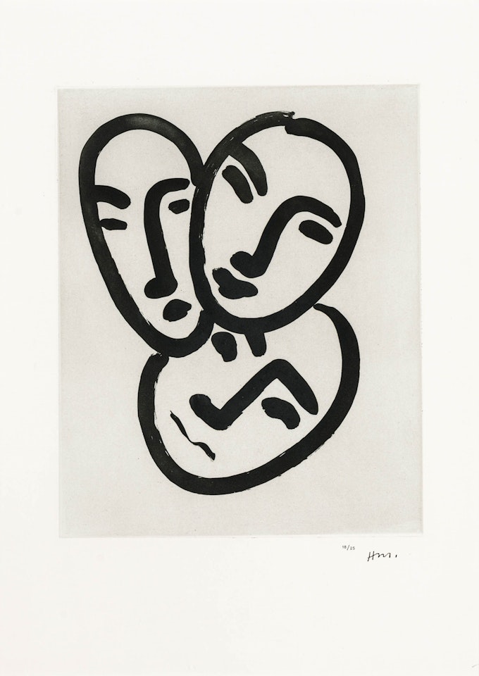 Apollinaire; Essay: The six studies of the "Trois têtes. A l"aimitié" ("Three heads. To Friendship") by Henri Matisse