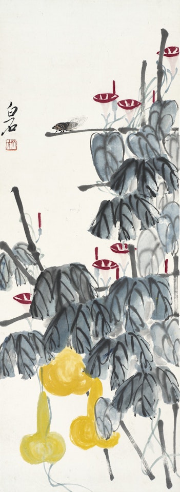 Morning Glory, Gourds and Cicada by Qi Baishi