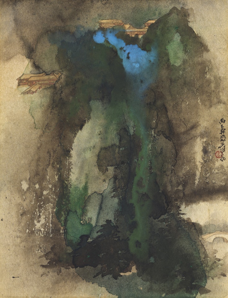 Temple in the Mountains by Zhang Daqian