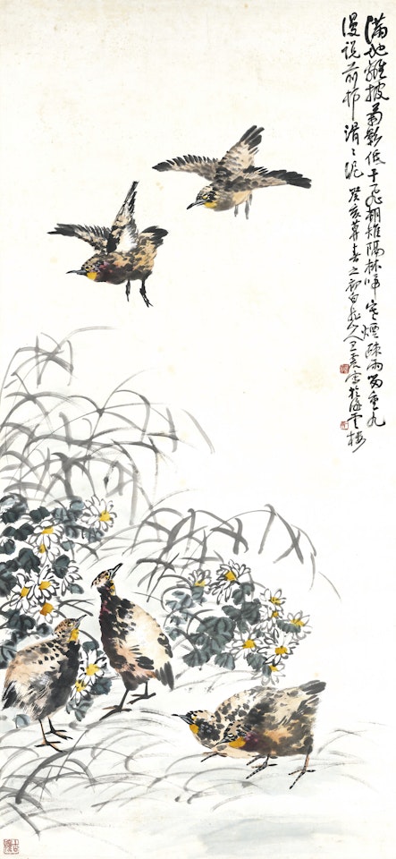 Pheasants and Chrysanthemums by Wang Zhen