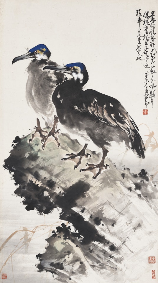 Twin Cormorants by Zhao Shao'ang