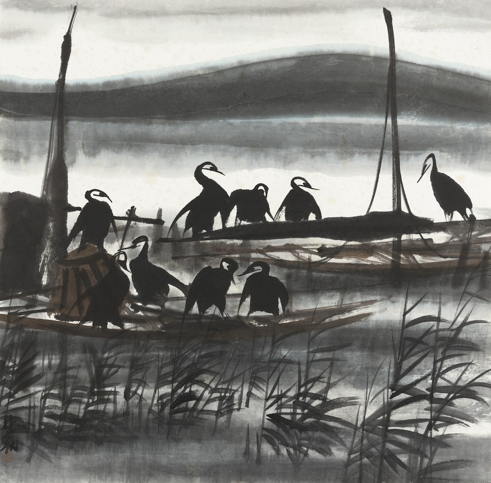 Cormorants on the Fishing Junks by Lin Fengmian