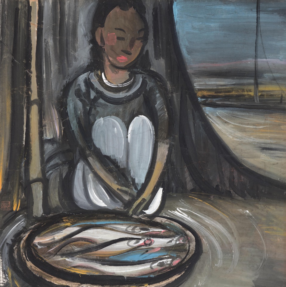 Girl and Fish by Lin Fengmian