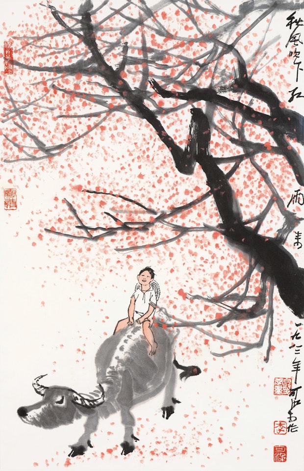Herding in Autumn by Li Keran