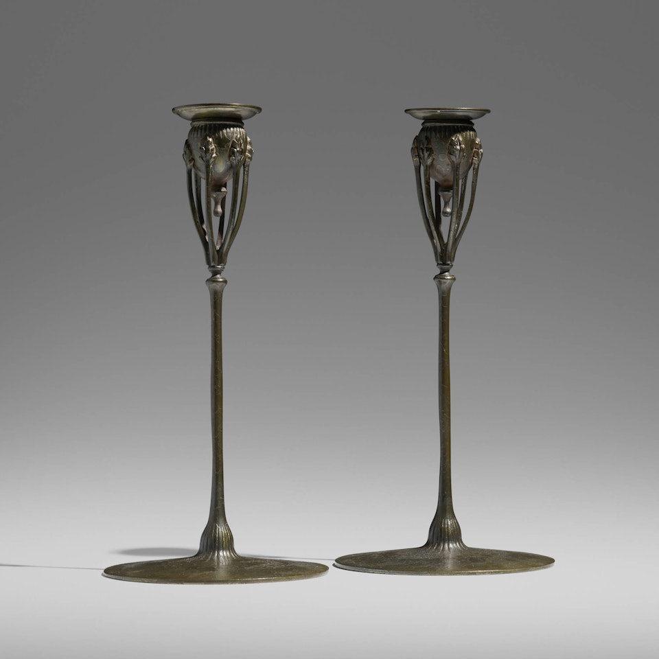 Candlesticks, pair by Tiffany Studios