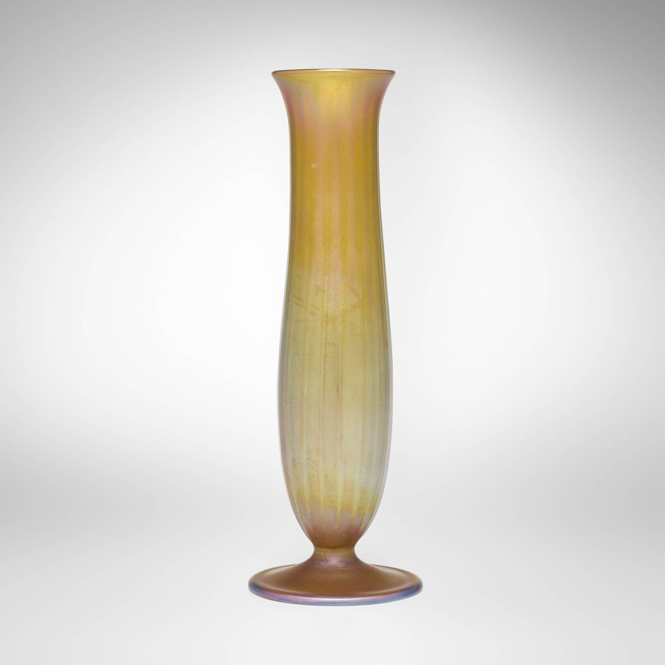 Ribbed vase by Tiffany Studios