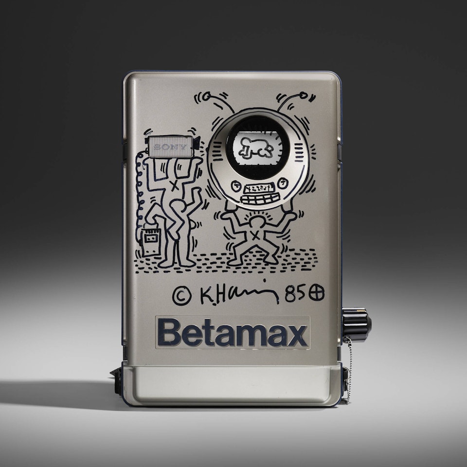 Sony Betamax backpack with original drawing by Keith Haring
