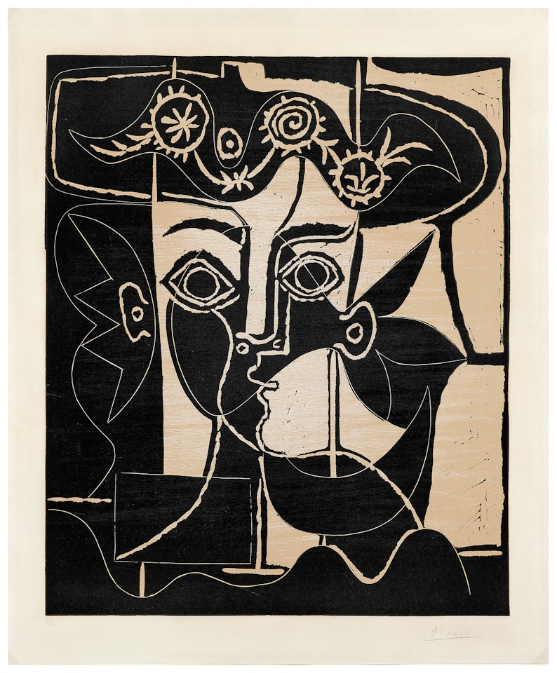 Grande Tête de Jacqueline au chapeau by Pablo Picasso