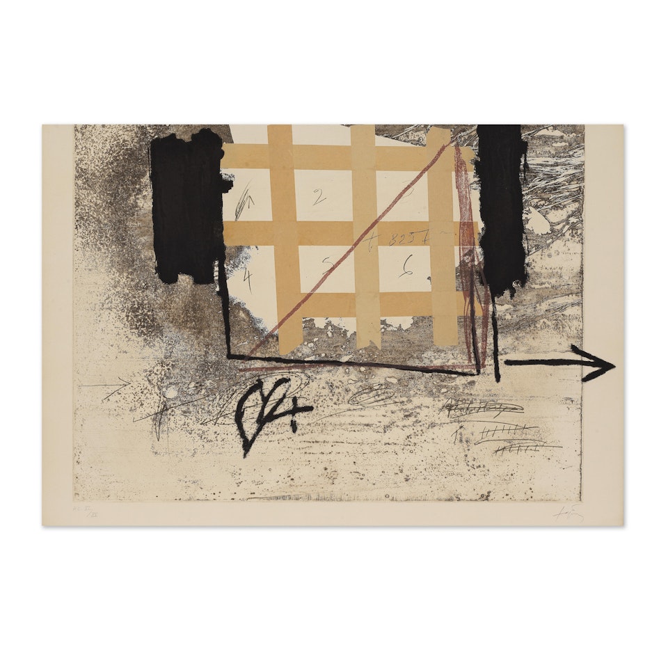 Grille de papier collé by Antoni Tapies