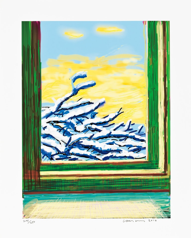 My Window Art Edition (No. 501–750) with a print of the iPad drawing No.610, 23rd December 2010 by David Hockney