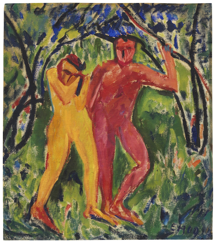 Zwei Menschen im Freien by Erich Heckel