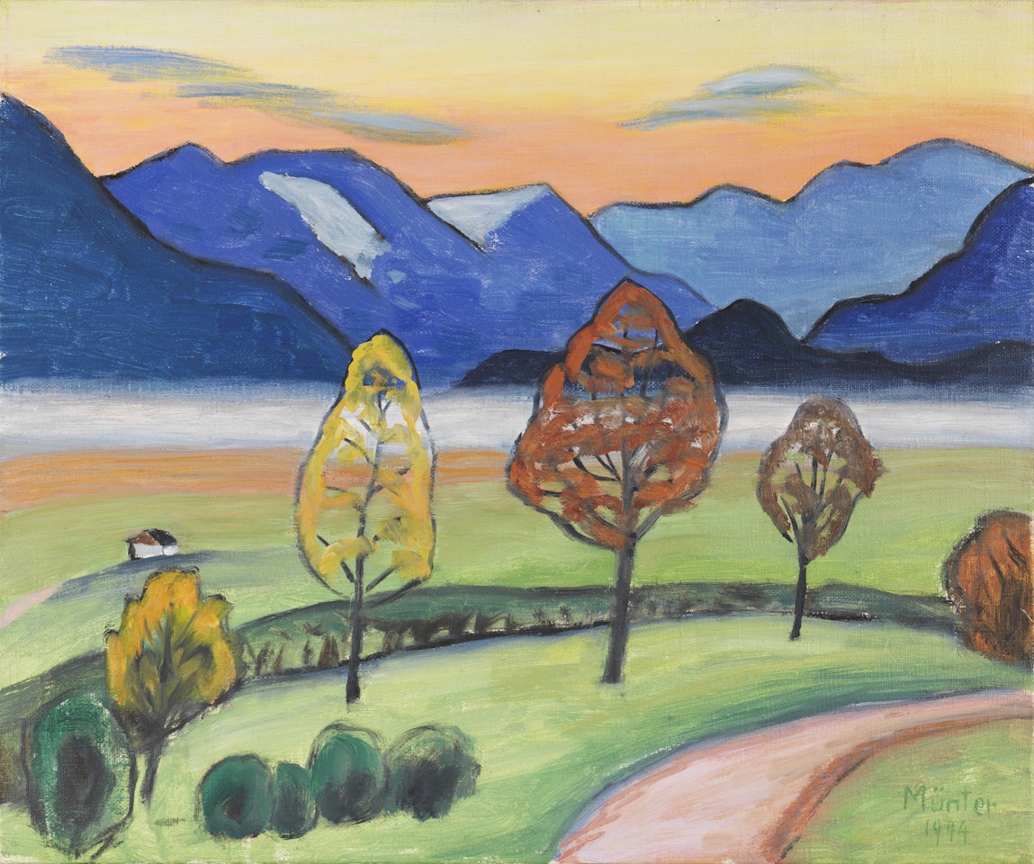 Berglandschaft mit Nebelstreif by Gabriele Münter