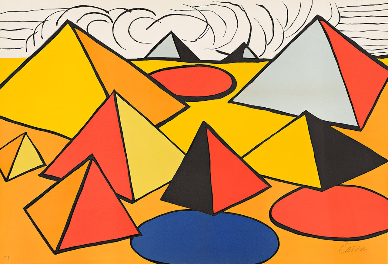 Pyramides et nuages . by Alexander Calder