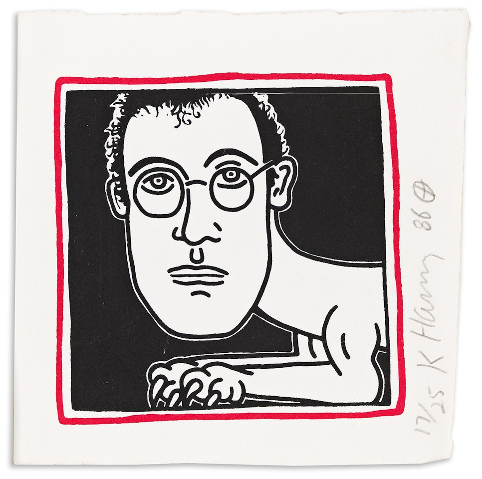 Self Portrait (Invitation to Palladium Dinner) . by Keith Haring