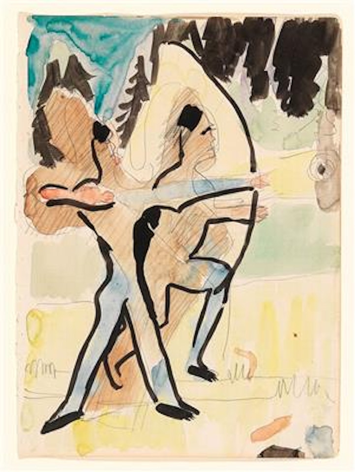 Bogenschützen auf dem Wildboden by Ernst Ludwig Kirchner