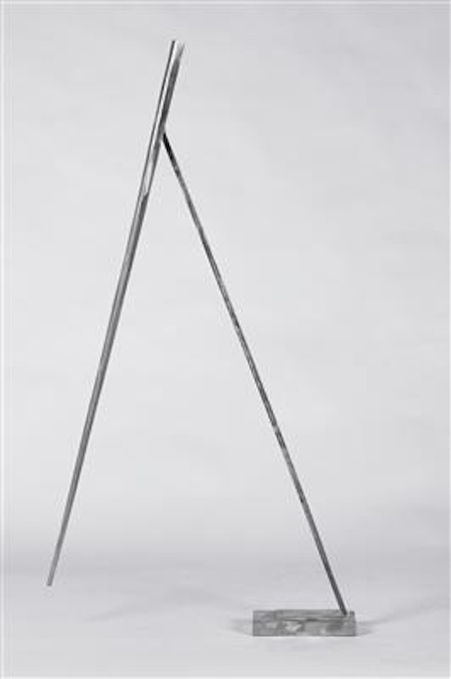 One Fixed One Moving Line Diagonal VI by George Rickey